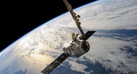 White Outer Space Satellite